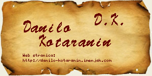 Danilo Kotaranin vizit kartica